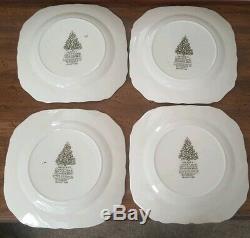 SET of 4Johnson Brothers England Merry Christmas Dinner Plates And 4 Salad