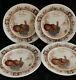 Set Of 4 Johnson Brothers Barnyard King Turkey Dinner Plates