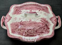 STUNNING Johnson Bros Classic Old Britain Castles Pattern Pink Tureen