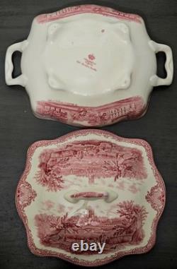 STUNNING Johnson Bros Classic Old Britain Castles Pattern Pink Tureen