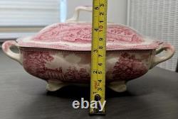 STUNNING Johnson Bros Classic Old Britain Castles Pattern Pink Tureen