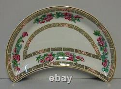 Sampson Bridgwood & Son INDIAN TREE Crescent Salad Plates GOLD TRIM SET OF EIGHT