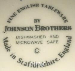 Service For 4 Johnson Brothers Pink Transfer-ware-4 Five Piece Place Settings