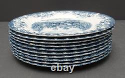 Set 10 Johnson Bros Coaching Scenes Blue 9.75 Dinner Plate England