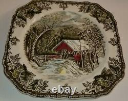 Set 12 Johnson Brothers Friendly Village Square Salad Plates Covered Bridge