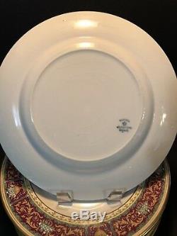 Set 12 Johnson Brothers Pareek 10 3/4 Dinner Plates Blue Enameled Flowers