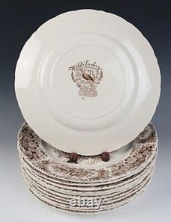 Set 12 Johnson Brothers WILD TURKEYS Native American Thanksgiving Dinner Plates