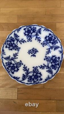 Set 6 Antique Flo Blue Embossed Edgemont Dessert / Salad Plates By Johnson Bros