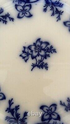 Set 6 Antique Flo Blue Embossed Edgemont Dessert / Salad Plates By Johnson Bros