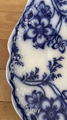Set 6 Antique Flo Blue Embossed Edgemont Dessert / Salad Plates By Johnson Bros