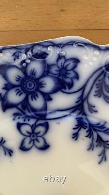 Set 6 Antique Flo Blue Embossed Edgemont Dessert / Salad Plates By Johnson Bros