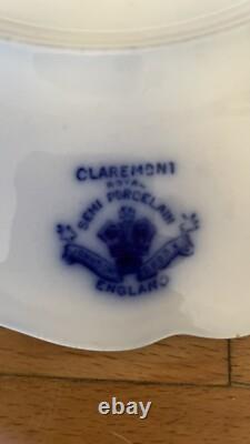 Set 6 Antique Flo Blue Embossed Edgemont Dessert / Salad Plates By Johnson Bros