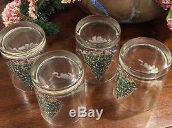 Set 8 Johnson Bros England Victorian Christmas 14 Oz Flat Tumblers Christmas NIB