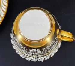 Set 8 Johnson Bros. Old English Porcelain Ornate Gold Floral Expresso/Tea Cups