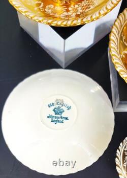 Set 8 Johnson Bros. Old English Porcelain Ornate Gold Floral Expresso/Tea Cups