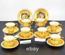 Set 8 Johnson Bros. Old English Porcelain Ornate Gold Floral Expresso/Tea Cups
