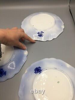 Set Of 10 Johnson Brothers Flow Blue China Plates c1900 8 Wide