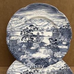 Set Of 10 Vintage Johnson Brothers Blue Enchanted Gardens 10 Dinner Plates #1