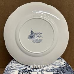 Set Of 10 Vintage Johnson Brothers Blue Enchanted Gardens 10 Dinner Plates #1