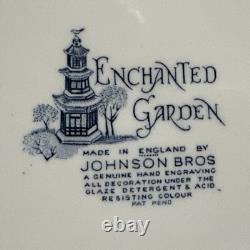 Set Of 10 Vintage Johnson Brothers Blue Enchanted Gardens 10 Dinner Plates #2