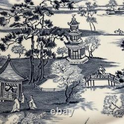 Set Of 10 Vintage Johnson Brothers Blue Enchanted Gardens 10 Dinner Plates #2