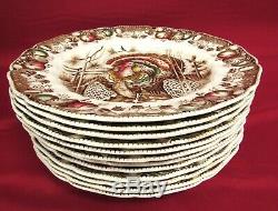 Set Of 12 Johnson Bros His Majesty Turkey Dinner Plates 10.75