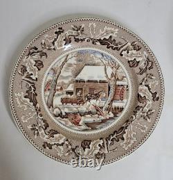 Set Of 12 Johnson Bros. Thanksgiving Historic America Collection Dinner Plates