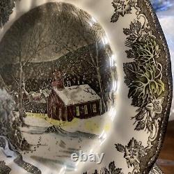 Set Of 12 School House Friendly Village Dinner Plates Johnson Brothers 9 1/2