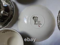 Set Of 15 Piece JOHNSON BROTHERS FRIENDLY VILLAGE Tea Set Teapot/Creamer/Teacups