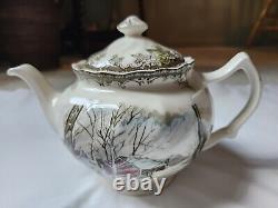 Set Of 15 Piece JOHNSON BROTHERS FRIENDLY VILLAGE Tea Set Teapot/Creamer/Teacups