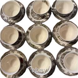 Set Of 16 Johnson Bros The Friendly Village Teacups And Saucers