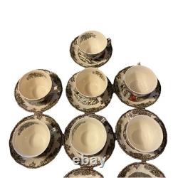 Set Of 16 Johnson Bros The Friendly Village Teacups And Saucers