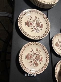 Set Of 35 Johnson Bros Old Granite Jamestown Staffordshire Made England Brown