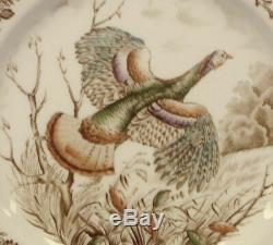 Set Of 4 Johnson Brothers Thanksgiving China Wild Turkeys Dinner Plate 10.75