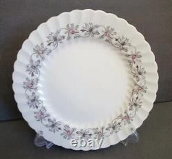 Set Of 5 Johnson Brothers Bros Dellwood Dinner Plates Grey Pink Floral Swirl Htf