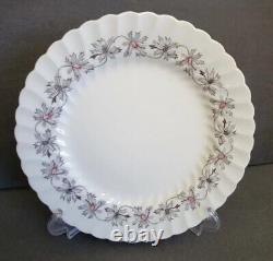 Set Of 5 Johnson Brothers Bros Dellwood Dinner Plates Grey Pink Floral Swirl Htf