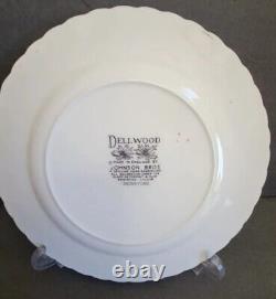 Set Of 5 Johnson Brothers Bros Dellwood Dinner Plates Grey Pink Floral Swirl Htf