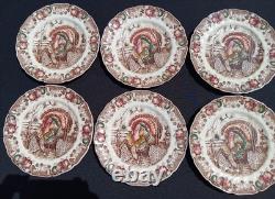 Set Of 6 Johnson Bros 10 1/2 Dinner Plates His Majesty England Exc Cond