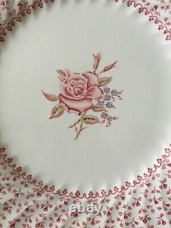 Set Of 6 Johnson Bros Rose Bouquet Dinner Plates