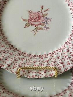 Set Of 6 Johnson Bros Rose Bouquet Dinner Plates