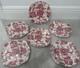 Set Of 6 Johnson Brothers English Chippendale 7 1/2 Square Salad Plates