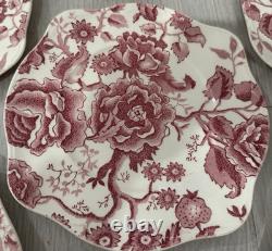 Set Of 6 Johnson Brothers English Chippendale 7 1/2 Square Salad Plates