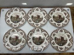 Set Of 6 Vintage Johnson Brothers Old Britain Castles 10 Inch Dinner Plate