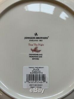 Set Of 8 Johnson Bros Twas The Night 10 1/4 Dinner Plates NEW