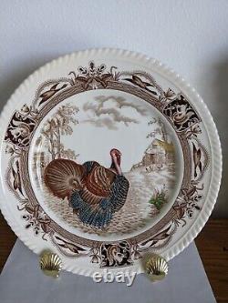 Set Of 8 Johnson Brothers Barnyard King Turkey Thanksgiving 10.75 Dinner Plates