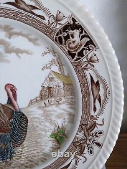 Set Of 8 Johnson Brothers Barnyard King Turkey Thanksgiving 10.75 Dinner Plates