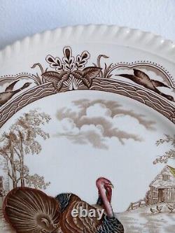 Set Of 8 Johnson Brothers Barnyard King Turkey Thanksgiving 10.75 Dinner Plates