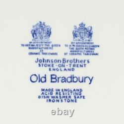 Set Of (8) Johnson Brothers Old Bradbury Blue/white Square Salad Plates, 7.5