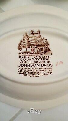Set Of Vintage Olde English Country Side England Johnson Bros Plates