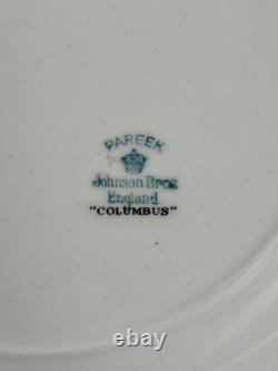 Set of 10 Antique Pareek Johnson Bros Columbus England Dinner Plate 10.5